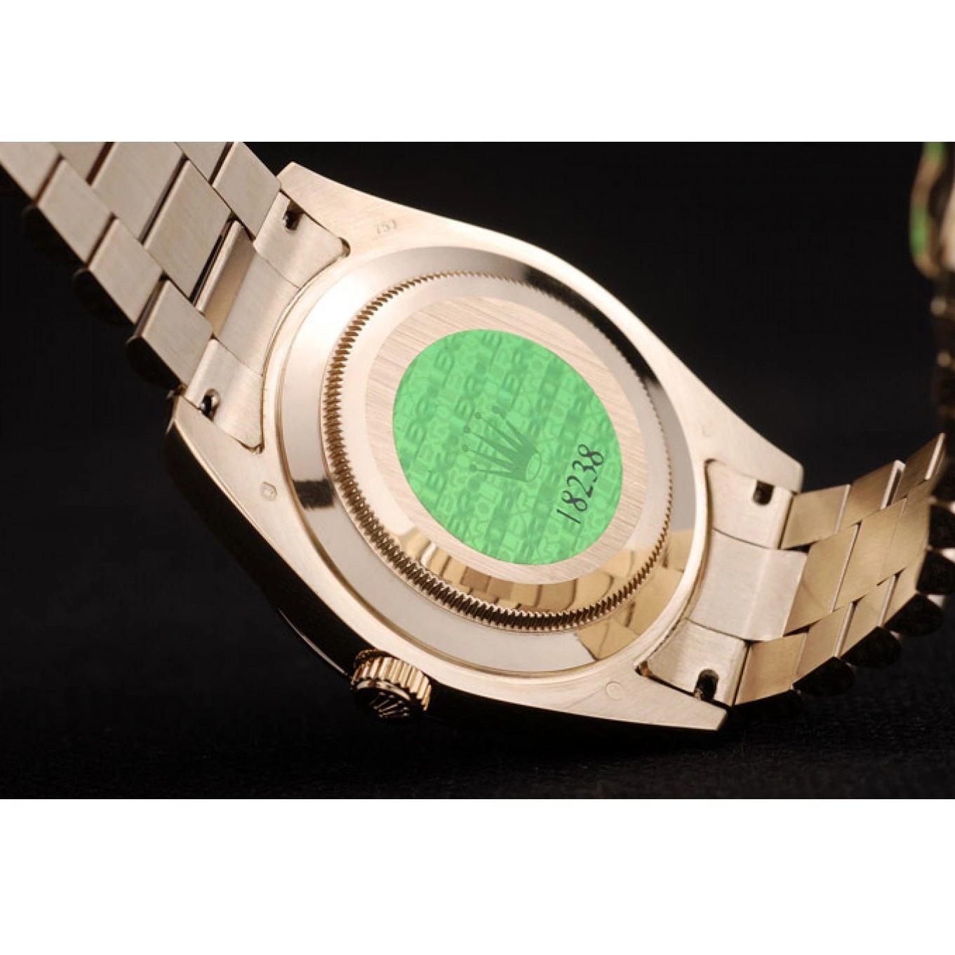 AAA Replica Watches Strap Stainless Steel Dial Black DayDate Patterned Gold Rolex 41980 0630